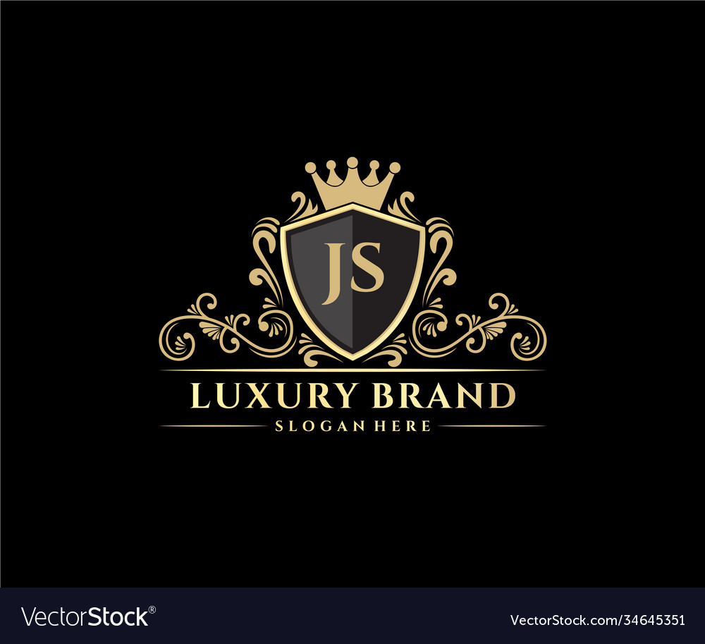 Js initial letter gold calligraphic feminine Vector Image