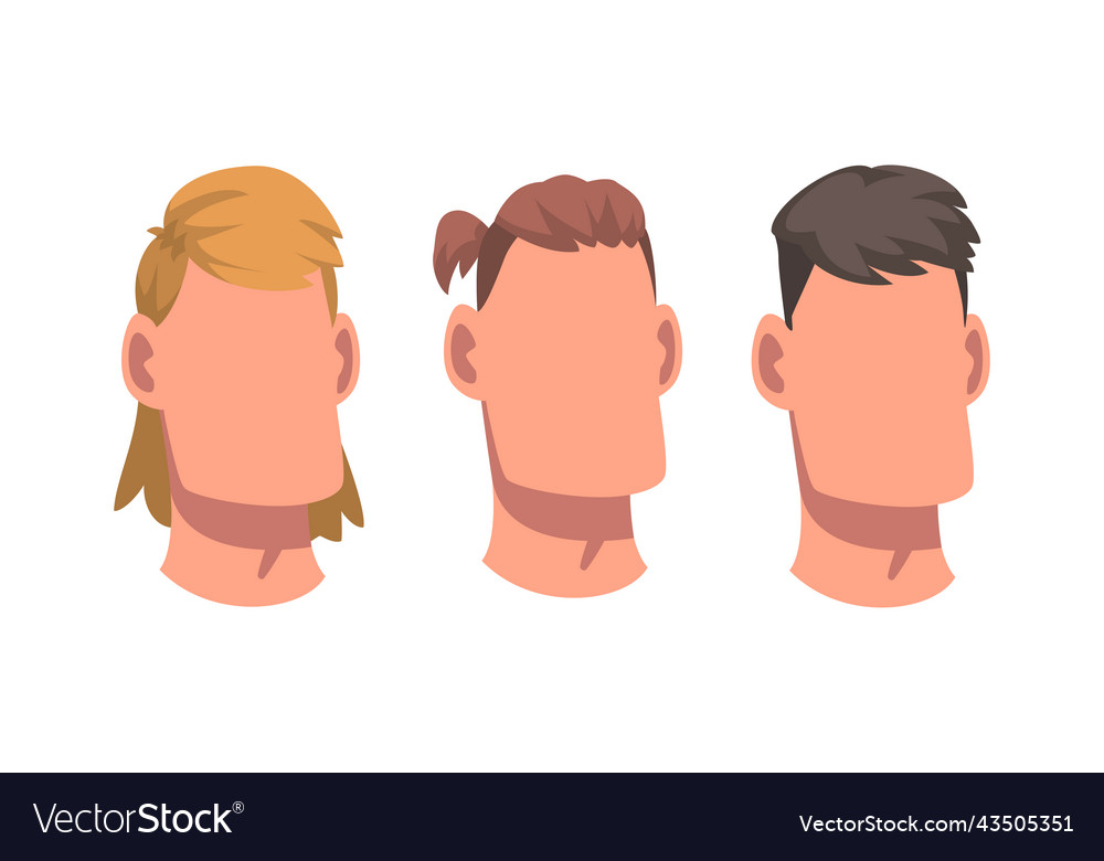 Man head with face and neck having different vector image Man head with face and neck having different