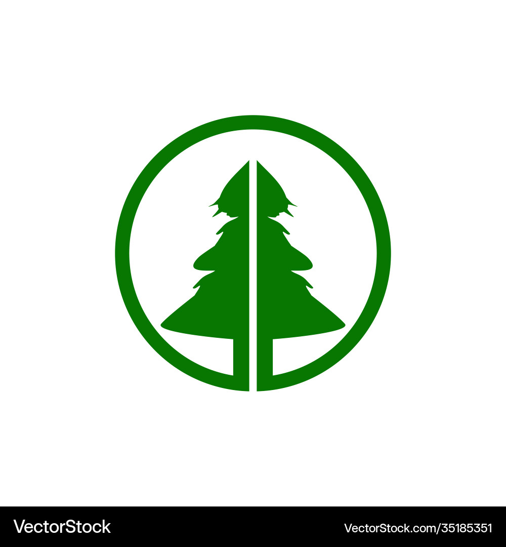 Pine tree icon logo design template Royalty Free Vector