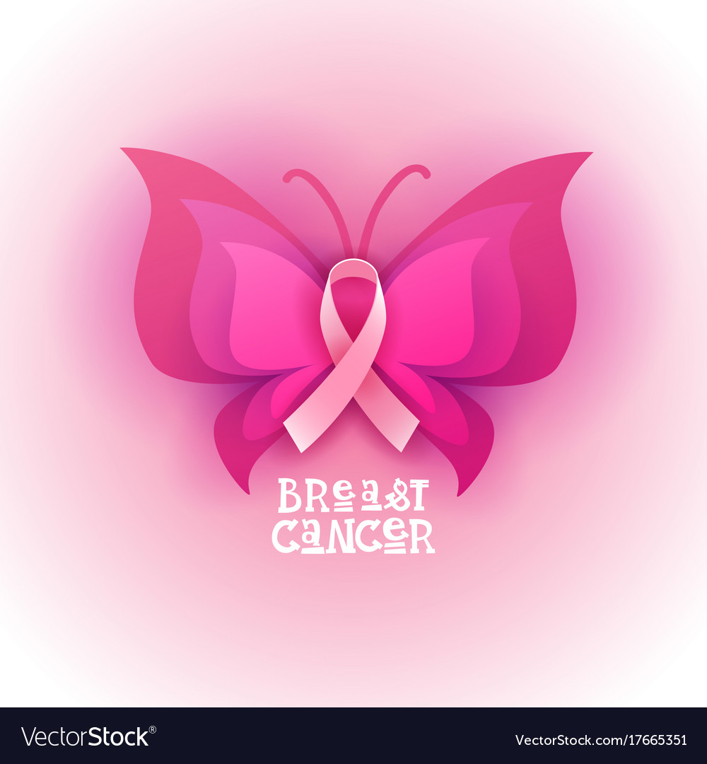 Pink Ribbon Butterfly Cancer Awareness