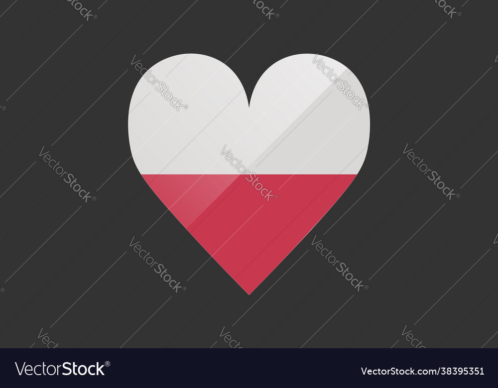 Polish flag heart Royalty Free Vector Image - VectorStock