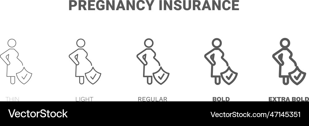 Pregnancy insurance icon thin regular bold Vector Image