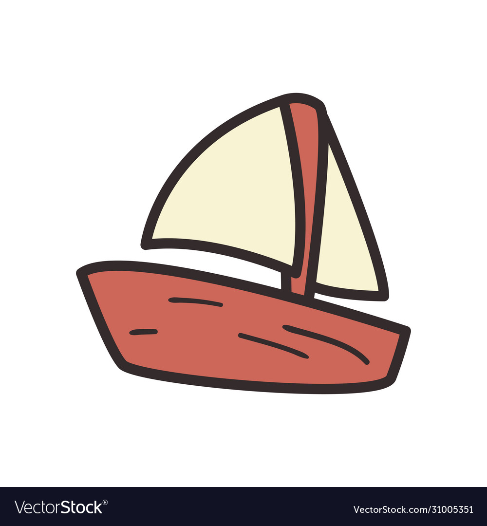 Sailboat flat style icon design