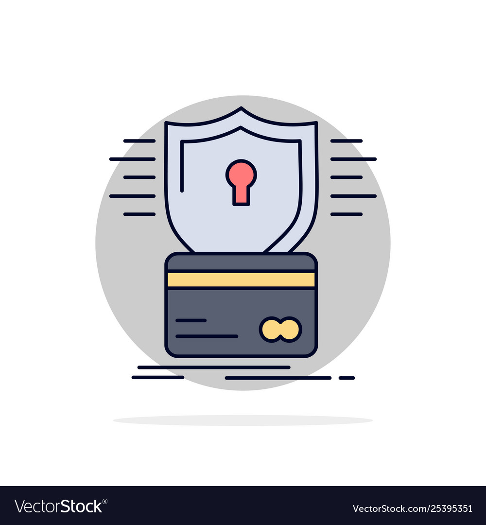 Security credit card hacking hack flat color vector image Security credit card hacking hack flat color