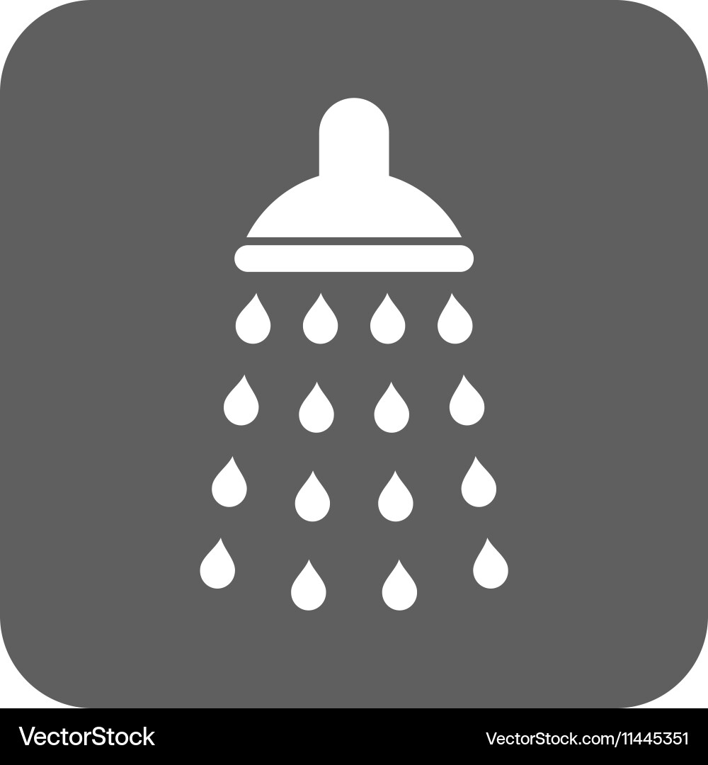 Shower flat squared icon Royalty Free Vector Image