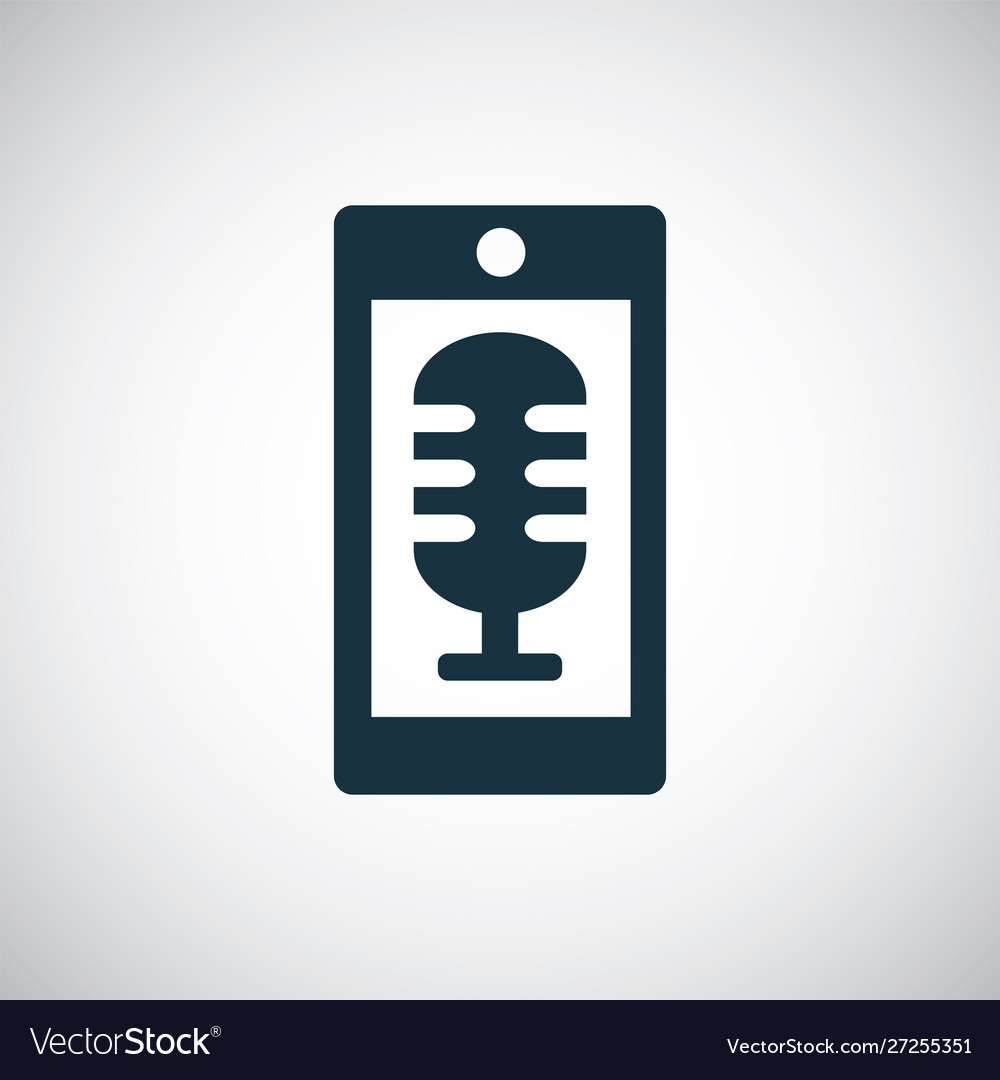 Smartphone microphone icon for web and ui on white