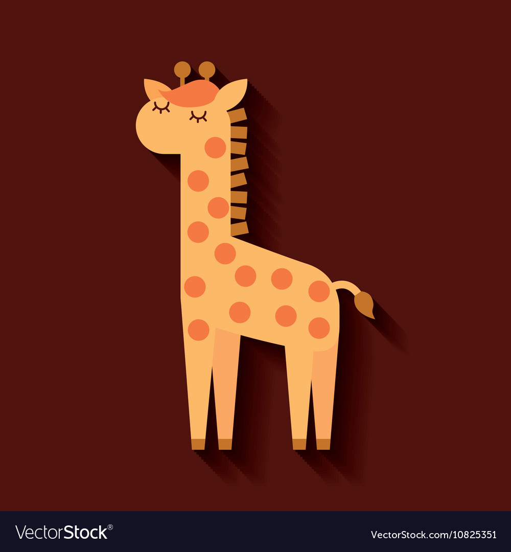 Tender cute giraffe card icon