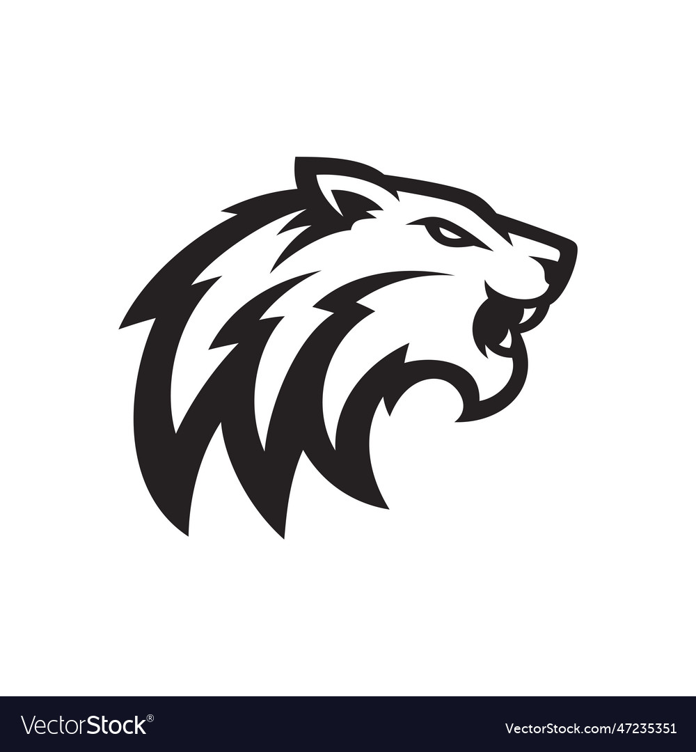 Tiger head silhouette icon logo design