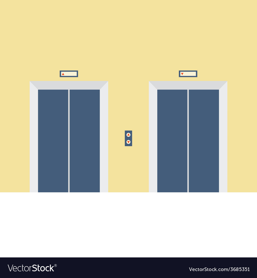 Two Closed Doors Elevator Royalty Free Vector Image