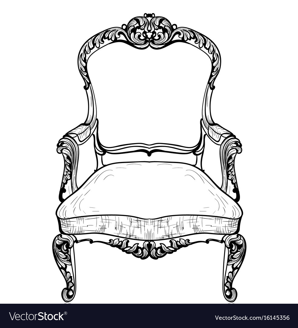 Baroque armchair with luxurious ornaments