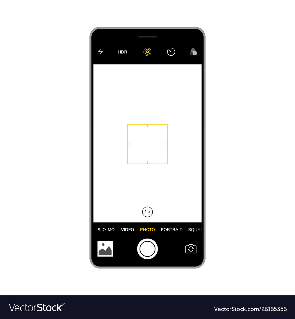 Camera screen phone mobile interface app Vector Image