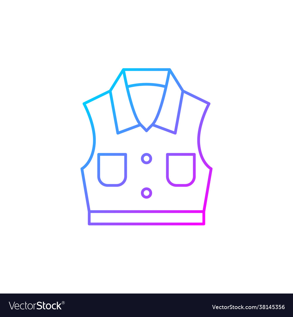 Denim vest gradient linear icon