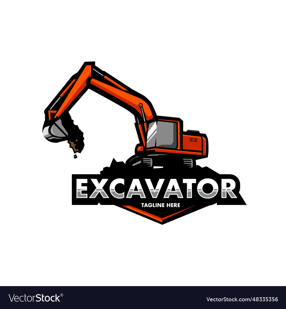 Excavator logo Royalty Free Vector Image - VectorStock