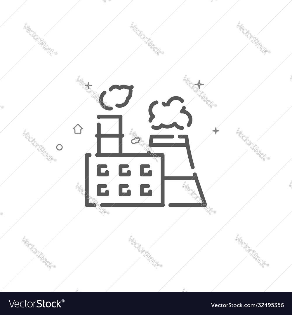 Heating plant simple line icon symbol pictograph