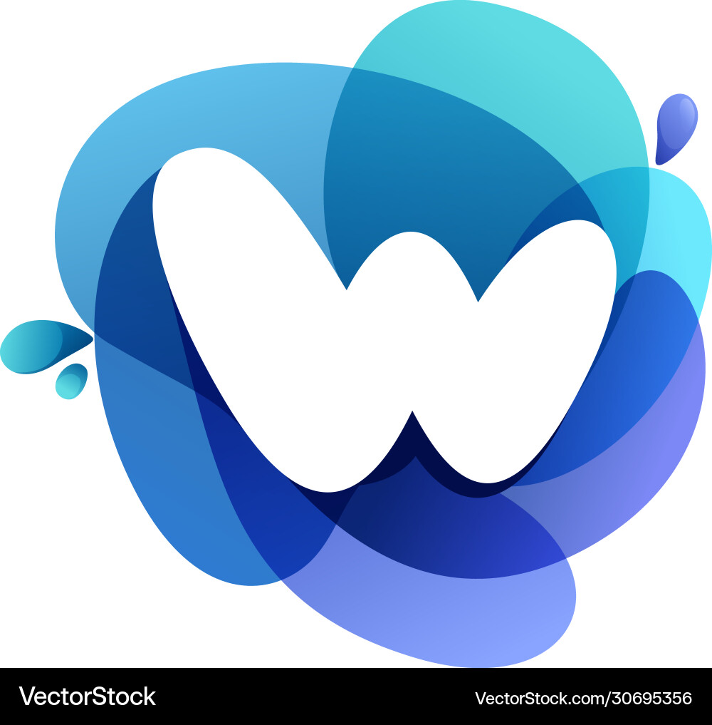 Letter w pure water logo swirling overlapping Vector Image
