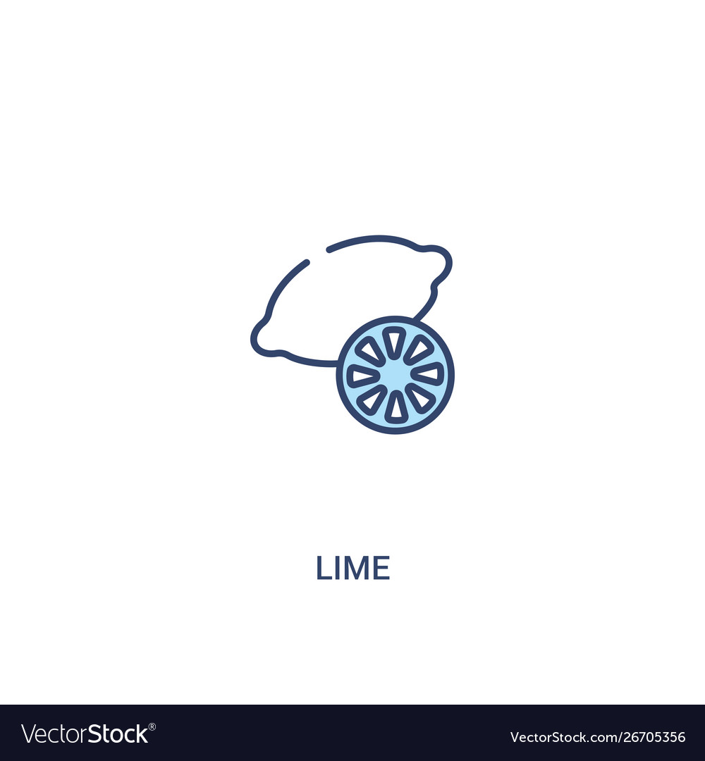 Lime concept 2 colored icon simple line element vector image Lime concept 2 colored icon simple line element