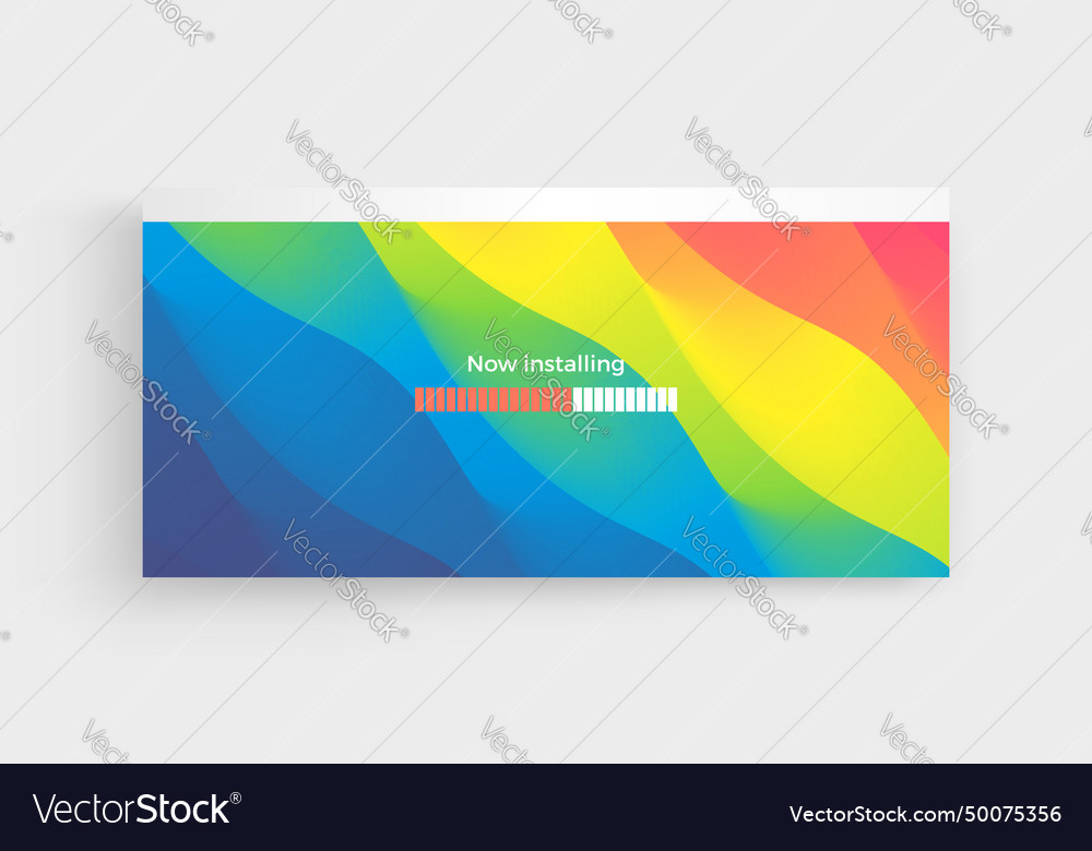 Loading process screen installing app or software vector image Loading process screen installing app or software