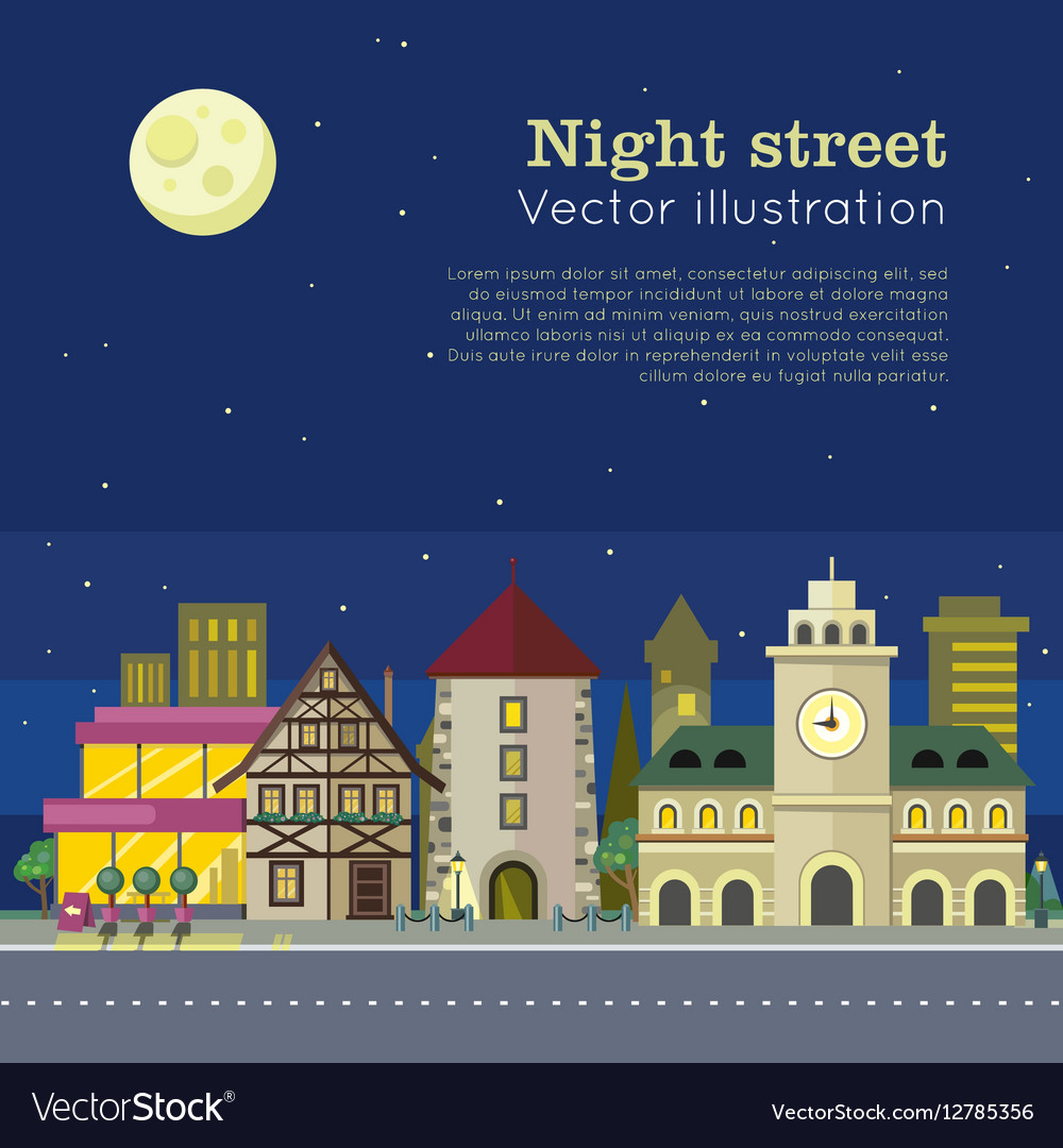 Night City Web Banner Royalty Free Vector Image