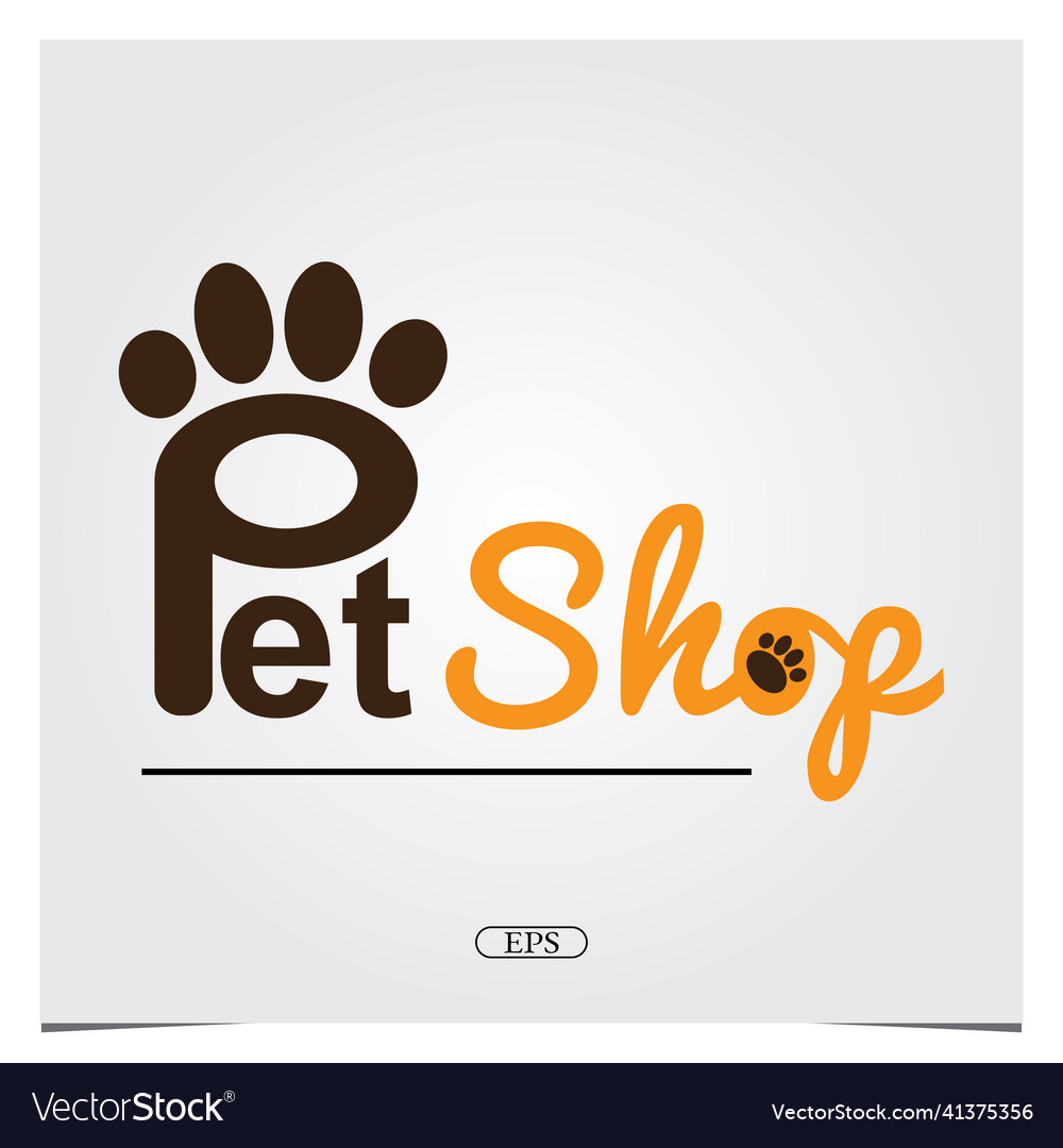 Pet shop logo premium elegant template eps 10 Vector Image