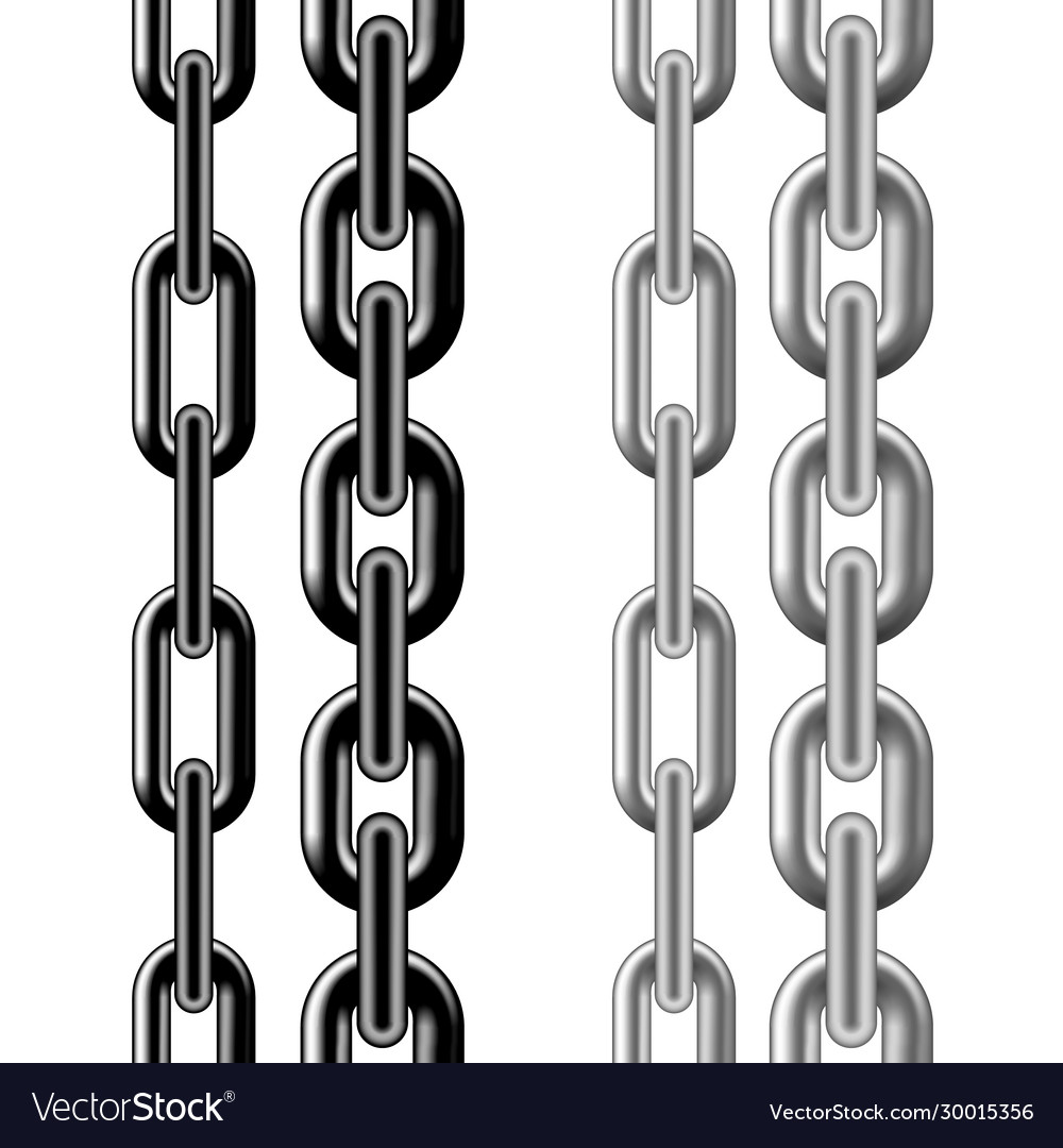 Seamless chain pattern black and silver metallic Vector Image