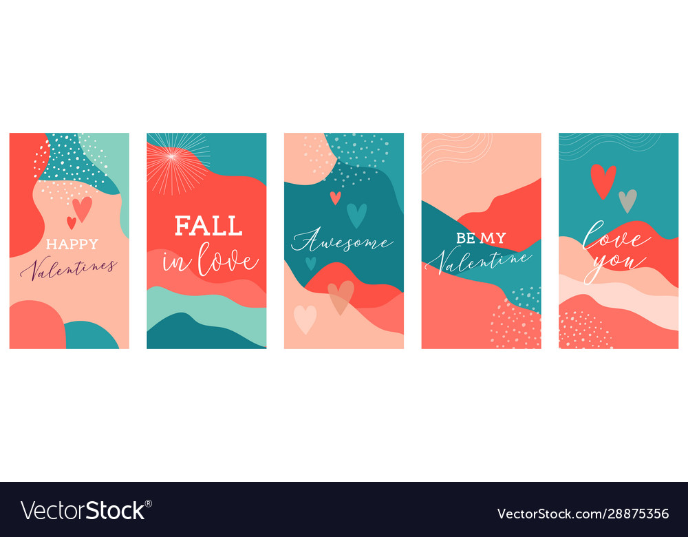 Set valentines day abstract backgrounds vector image Set valentines day abstract backgrounds