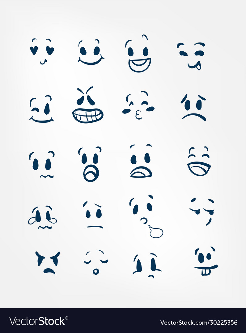 Smile set one line isolated design element