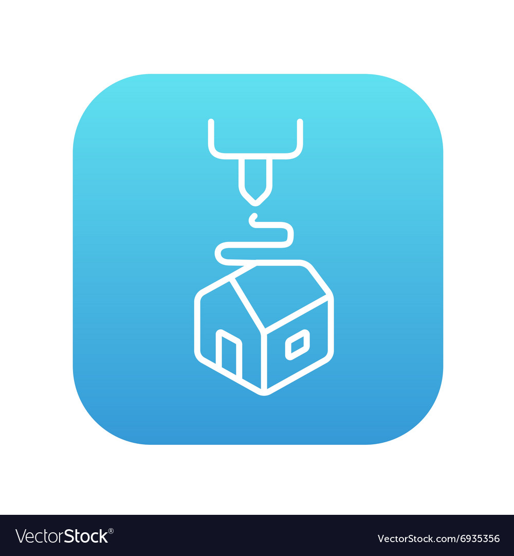 Tree d printing line icon