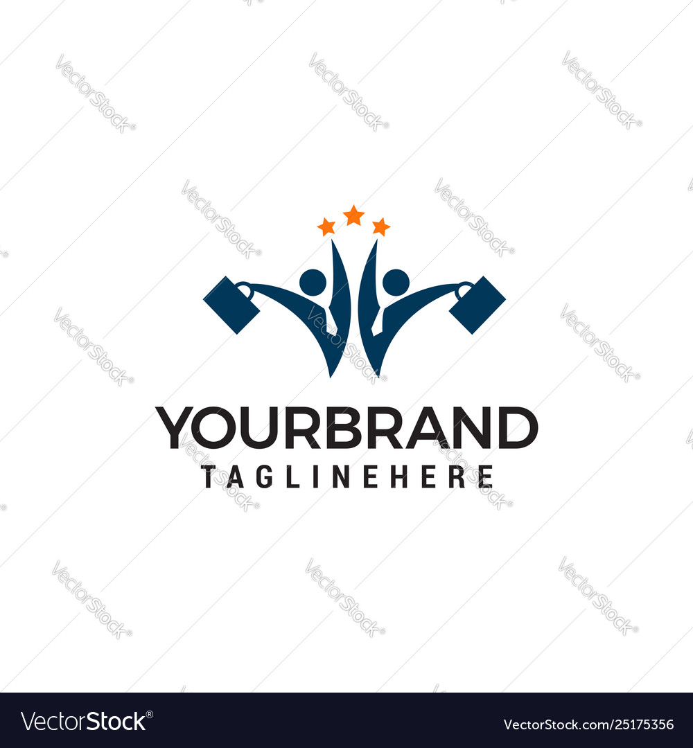Two People Star Logo Concept