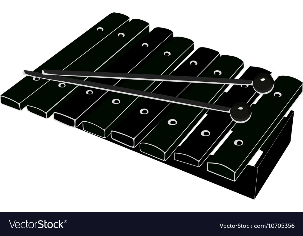 Xylophone with mallets Royalty Free Vector Image