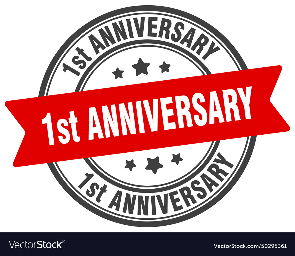 1st anniversary stamp label