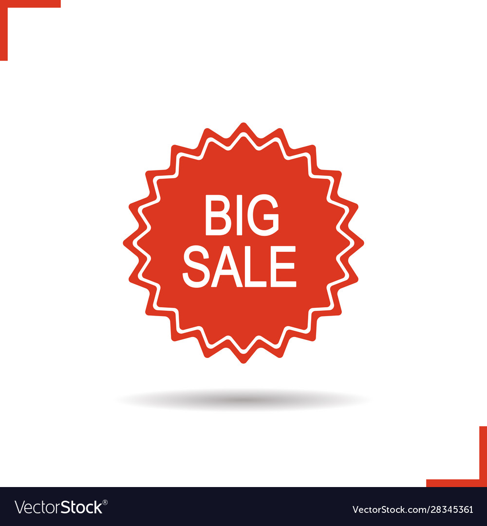 Big sale sign drop shadow red sticker