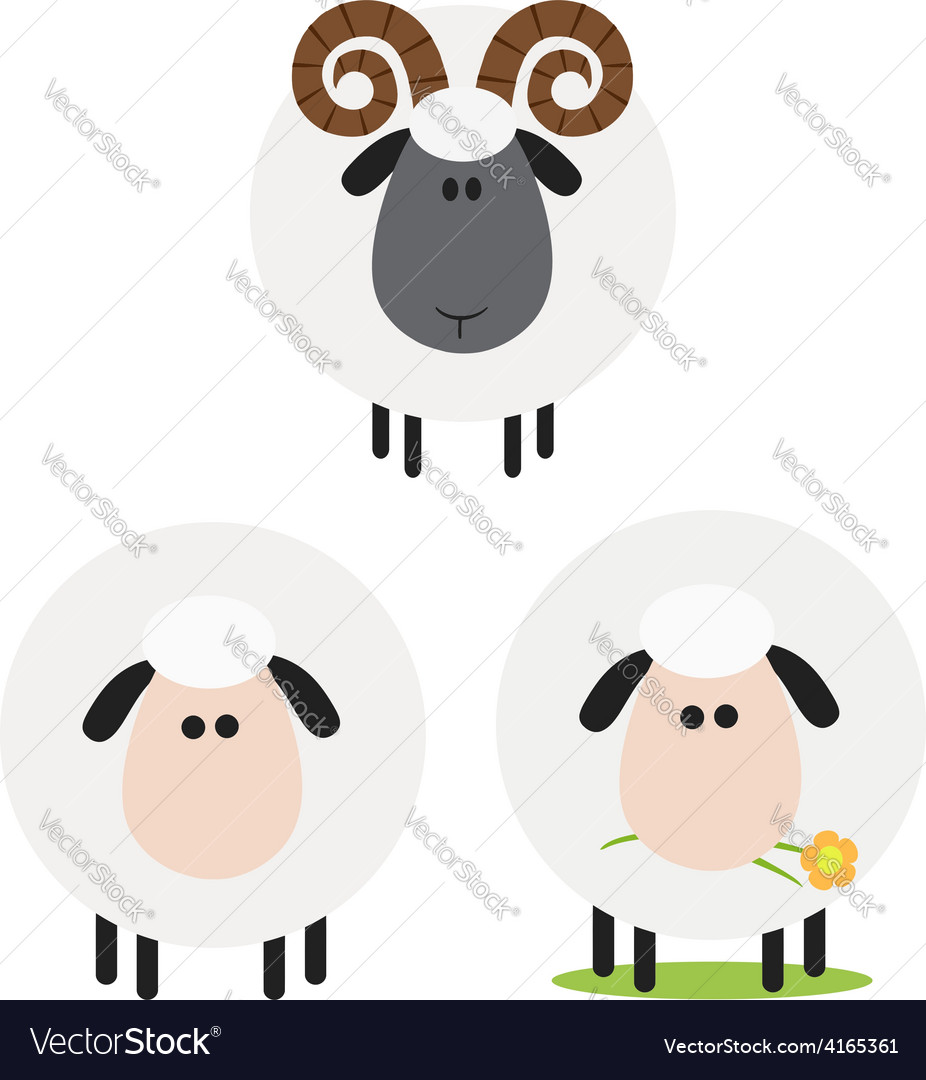 Cartoon sheep icon set