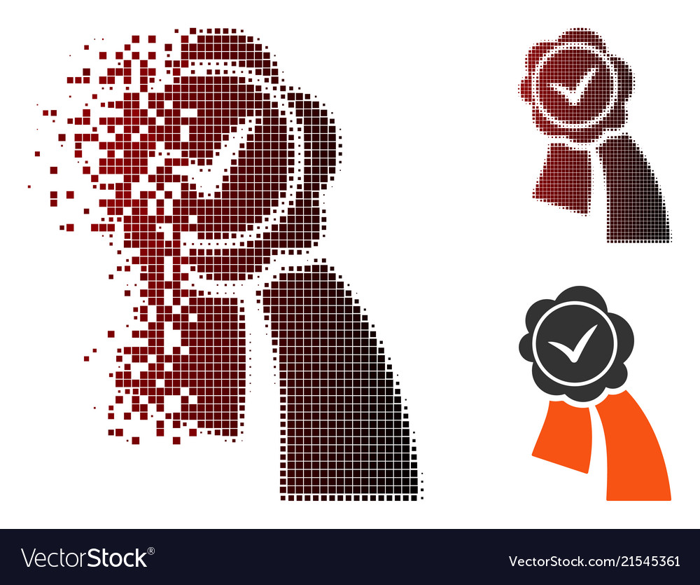 Dissipated pixel halftone validation seal icon