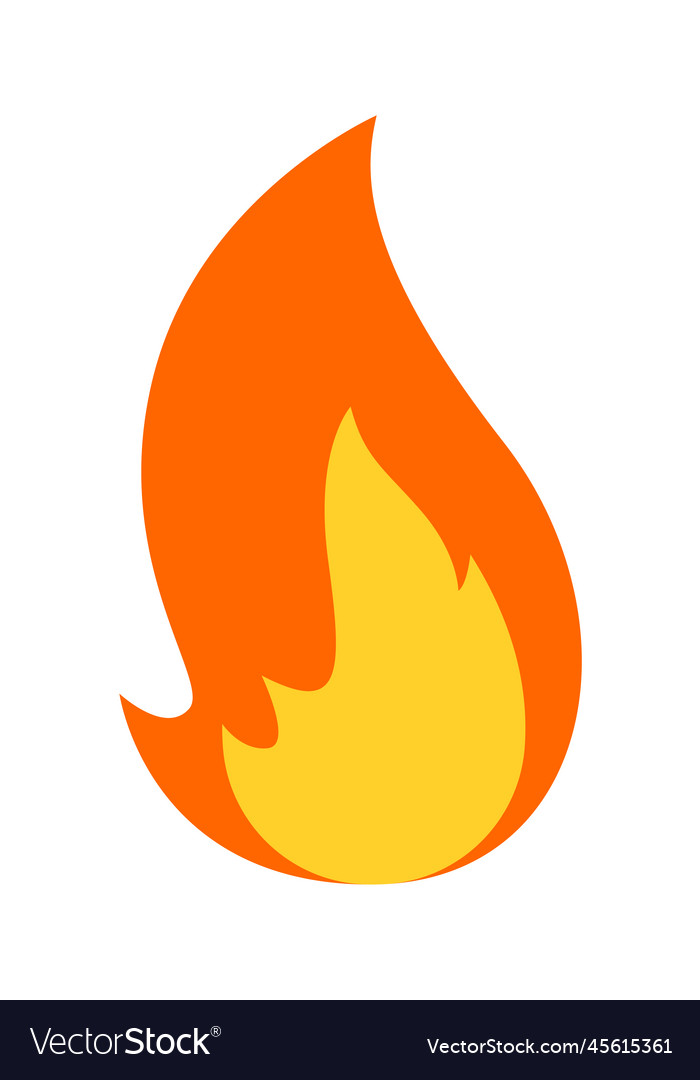 Fire flat icon dangerous disaster Royalty Free Vector Image