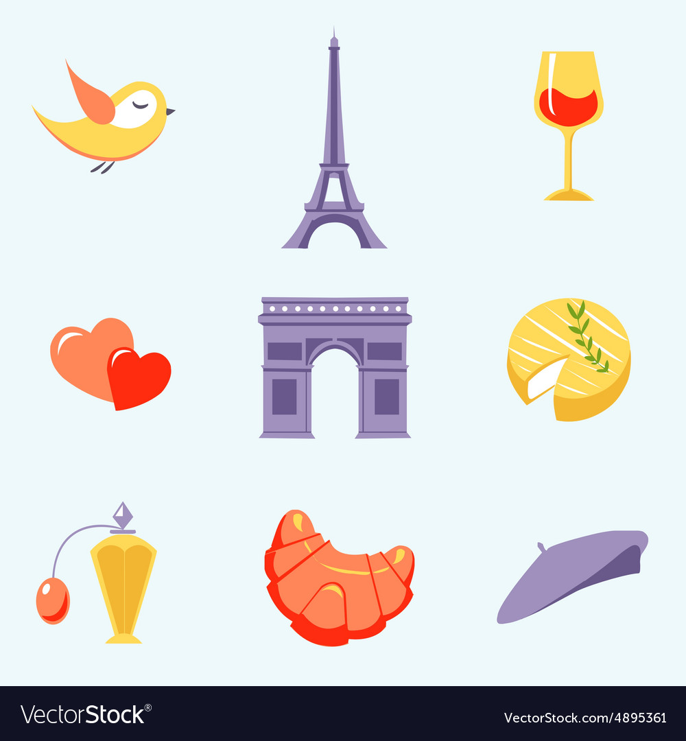 Icons with paris symbols