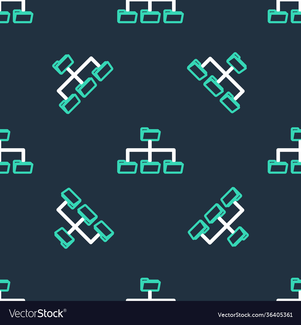 Line folder tree icon isolated seamless pattern