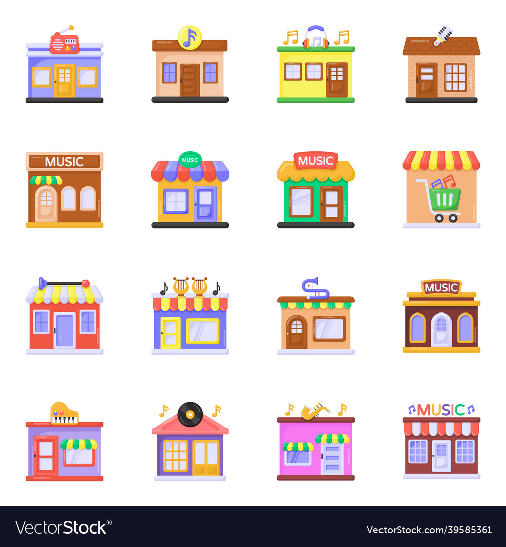 Pack of architectures flat icons