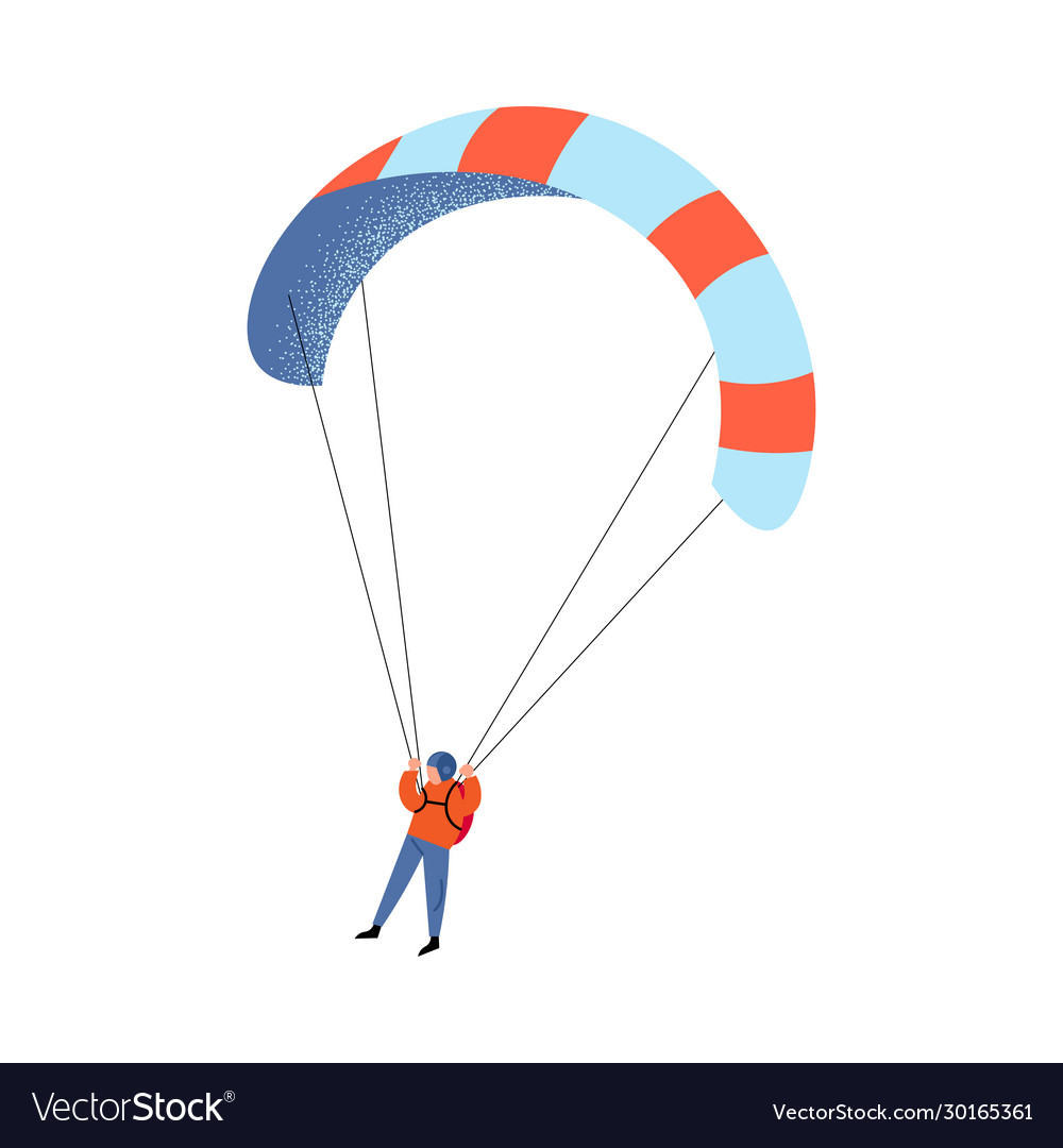 Parachute jumper in blue pants flying Royalty Free Vector