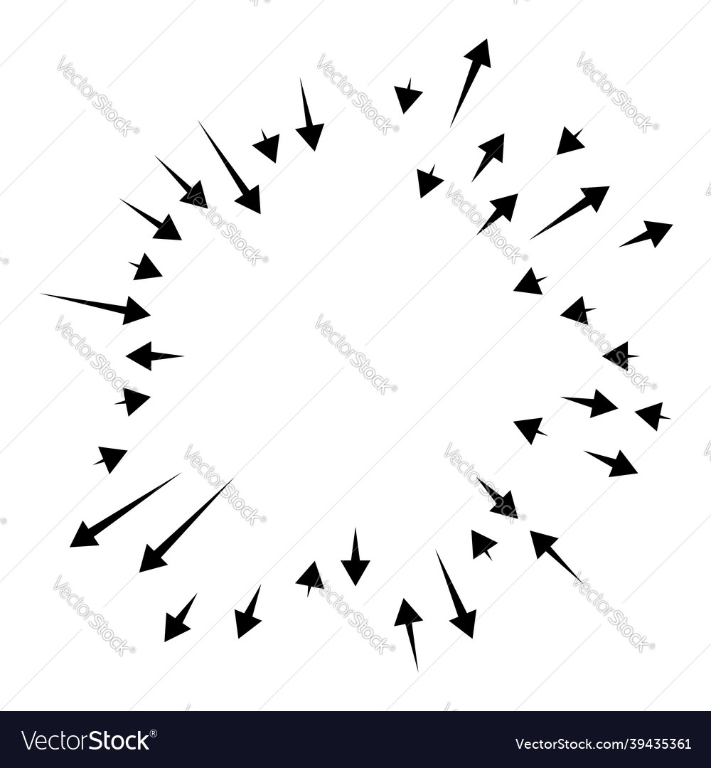 Radial radiating arrows pointers in opposite vector image Radial radiating arrows pointers in opposite