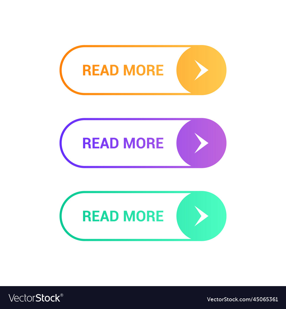 Read more colorful button set vector image Read more colorful button set