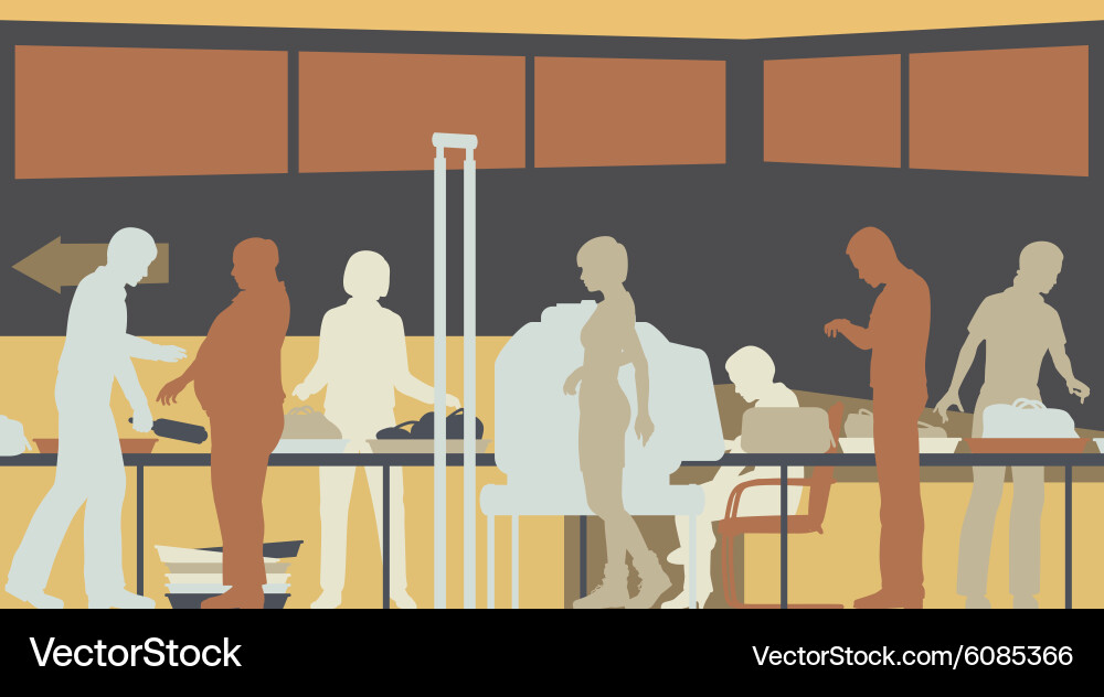 Airport security check Royalty Free Vector Image