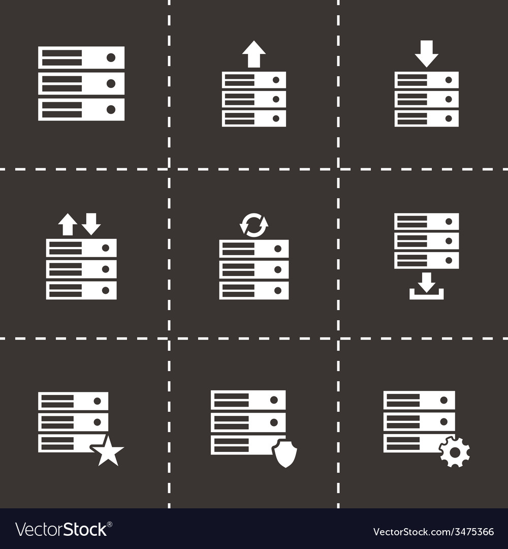 Database icon set Royalty Free Vector Image - VectorStock