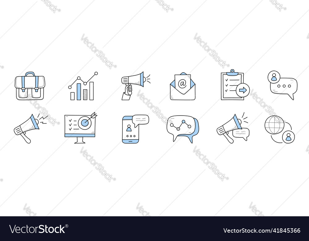 Digital marketing online advertising icons Vector Image