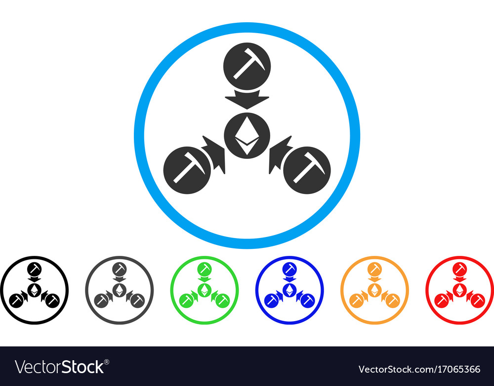 Ethereum mining pool flat icon