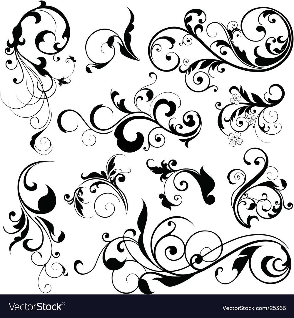 Floral Elements Royalty Free Vector Image Vectorstock