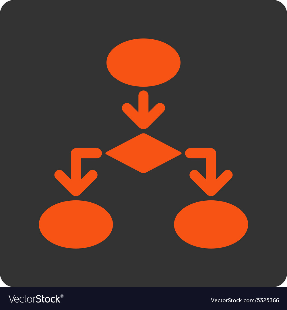 Flowchart icon from commerce buttons overcolor set
