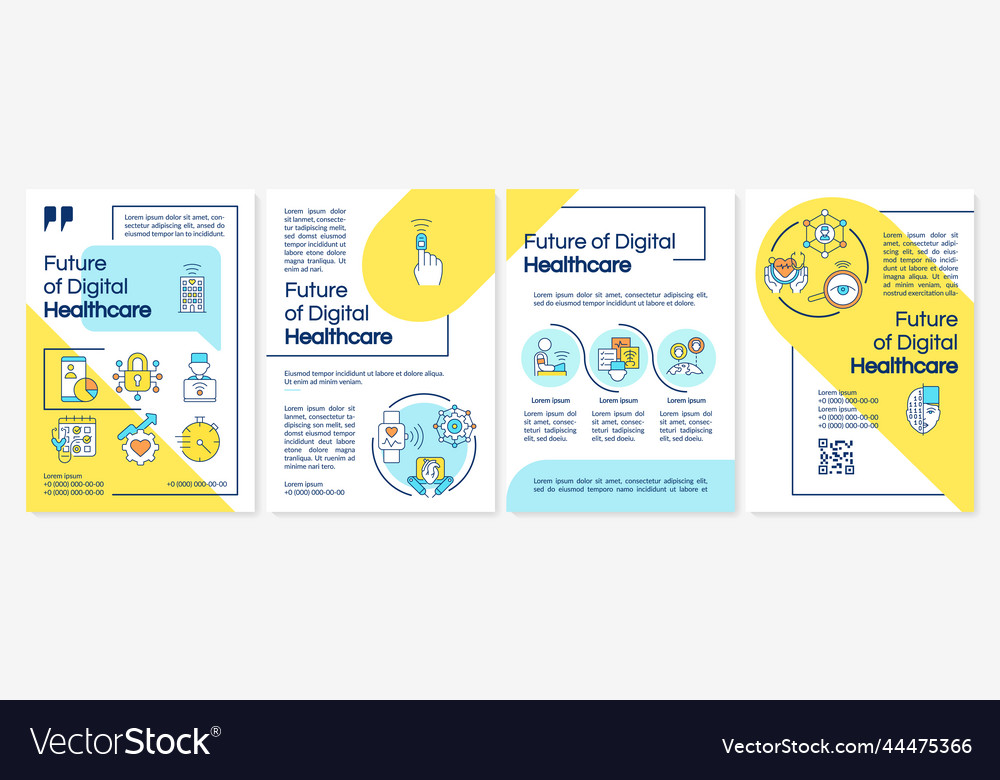 Future of digital health sector blue and yellow Vector Image