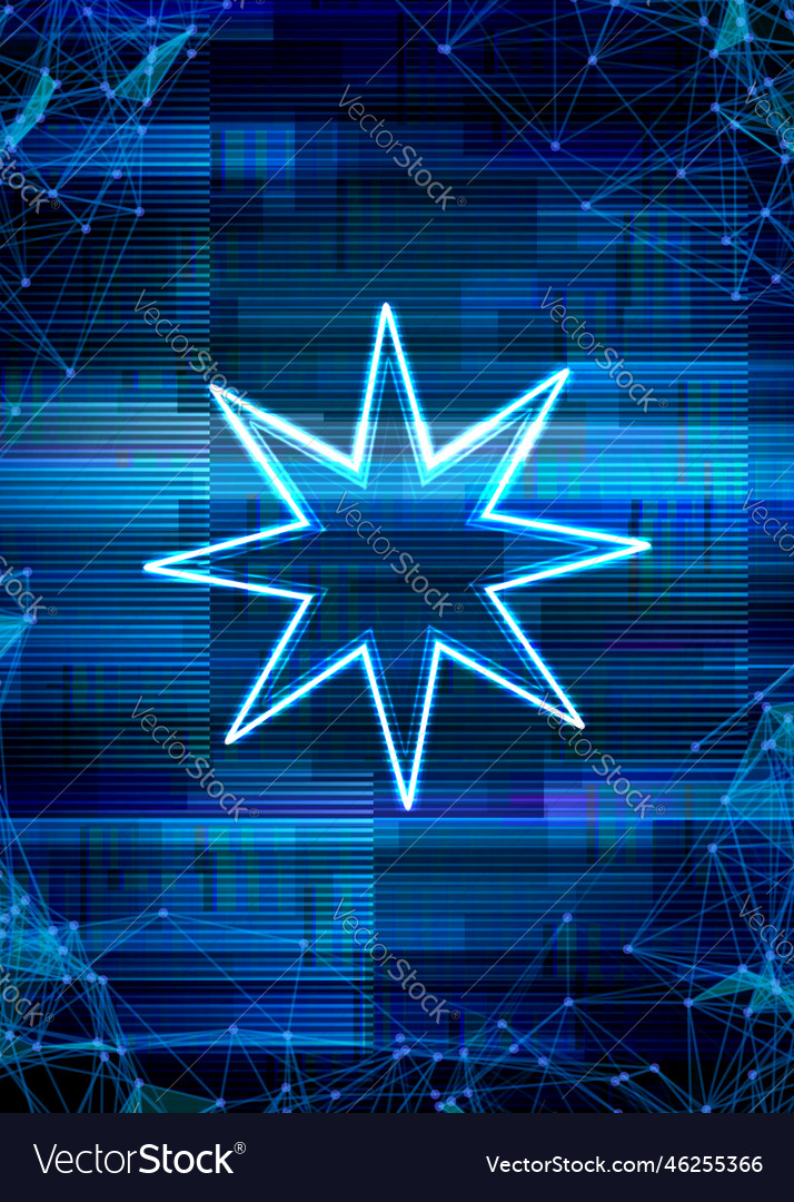 Glitch cyberpunk frame with technology error vector image Glitch cyberpunk frame with technology error