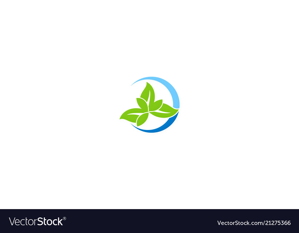 Green leaf organic company logo