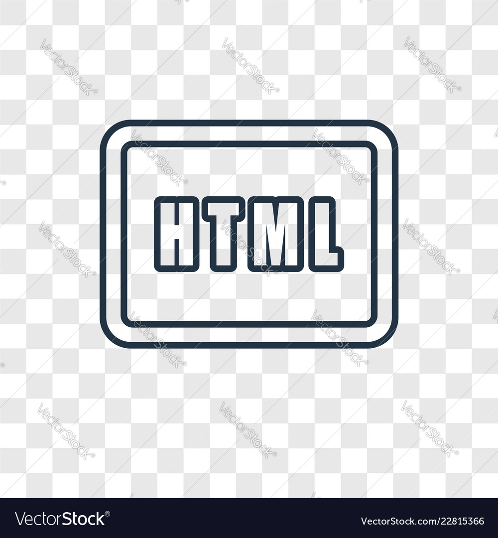 Html concept linear icon isolated on transparent vector image Html concept linear icon isolated on transparent